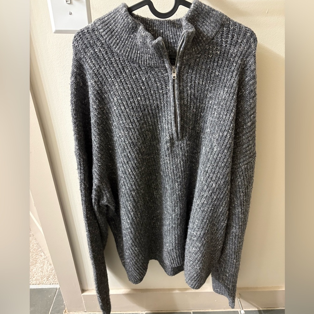Abercrombie & Fitch Charcoal Zip-Up Sweater